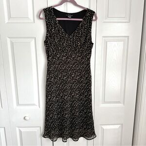 FLP Faith Love & Passion Womens Babydoll Polka Dot Midi Dress Sz 14 Dark Fairy